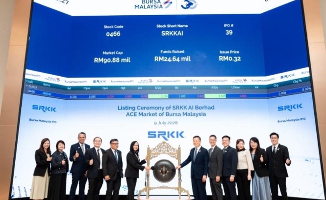Image from: Saham SRKK AI melonjak 88% kepada 60 sen pada dagangan sulung di Pasaran ACE
