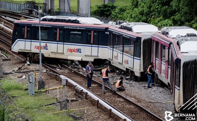 Image from: LRT tergelincir berhampiran Chan Sow Lin, APAD periksa kemungkinan kecuaian pengendali