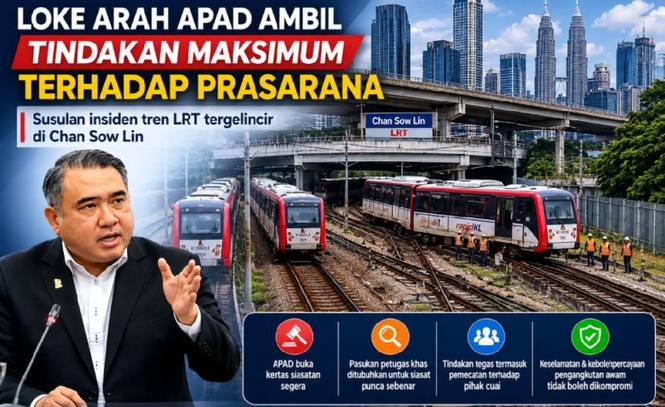 Image from: Anthony Loke arah APAD ambil tindakan maksimum terhadap Prasarana susulan insiden tren LRT tergelincir