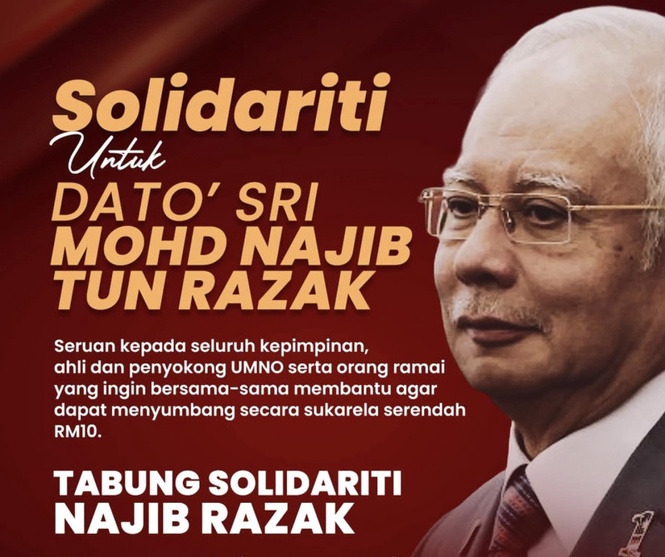 Bantu Najib Jelaskan Denda RM50 Juta, UMNO Lancar Tabung Solidariti