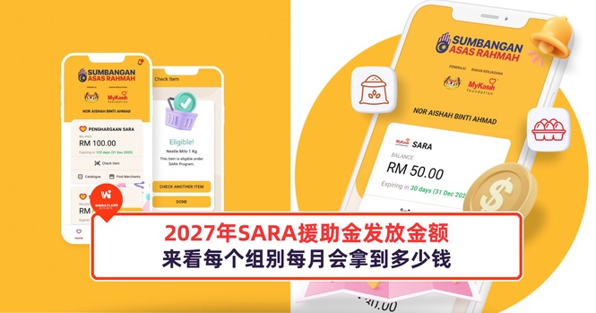Image from: 2027年SARA援助金发放金额
