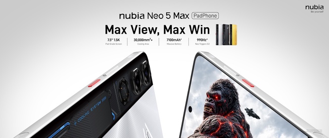 Nubia Neo 5 Max 5G tampil dengan skrin besar 7.5″, bateri 7,000mAh, harga dari RM1,299