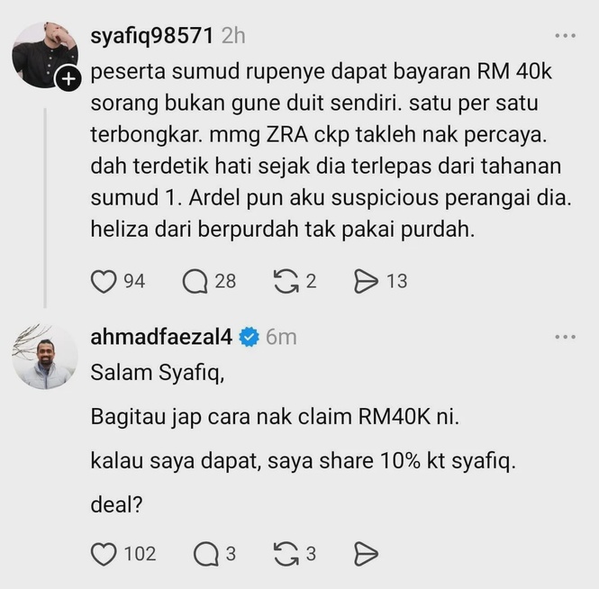 Image from: Individu Tuduh Peserta Sumud Dibayar RM40,000, Ahmad Faezal Gesa Kemuka Bukti