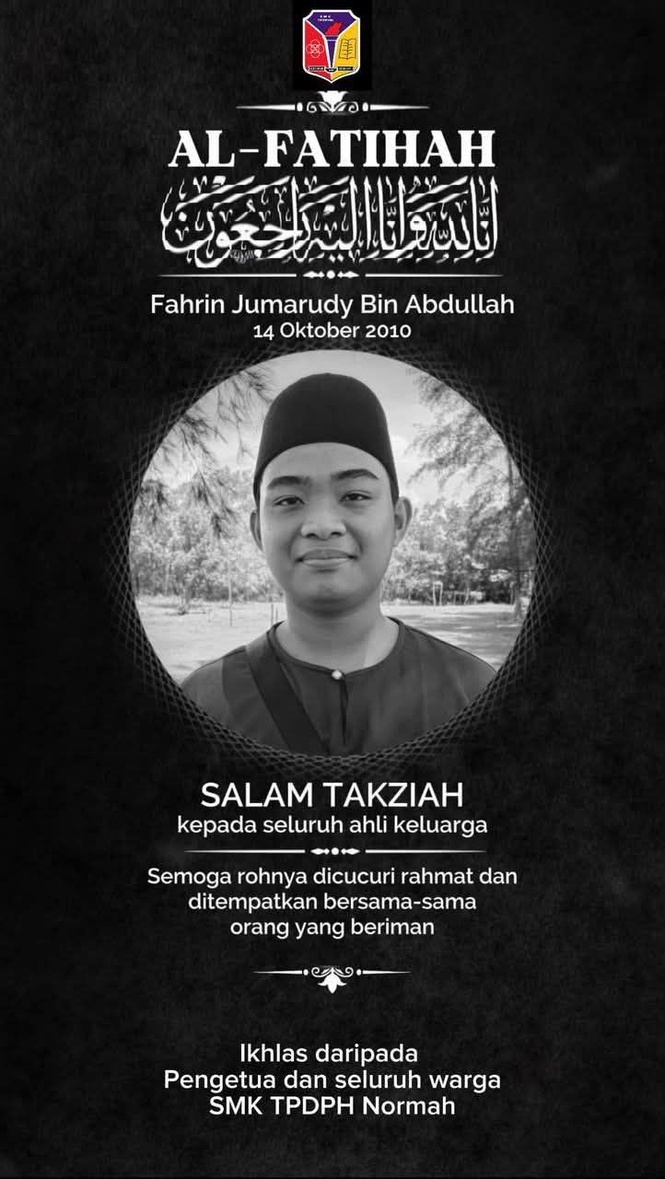 Image from: Pelajar Tingkatan 4 Maut Terkena Renjatan Elektrik Ketika Ambil Wuduk Di Sekolah