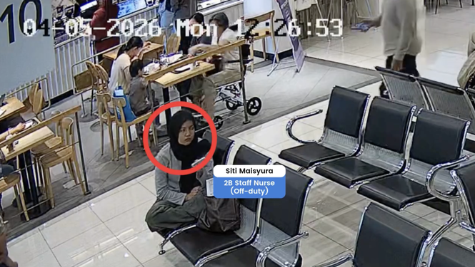 Image from: Nyawa Diutamakan! Jururawat ‘Off Duty’ Pantas Bertindak Selamatkan Wanita Tercekik Makanan