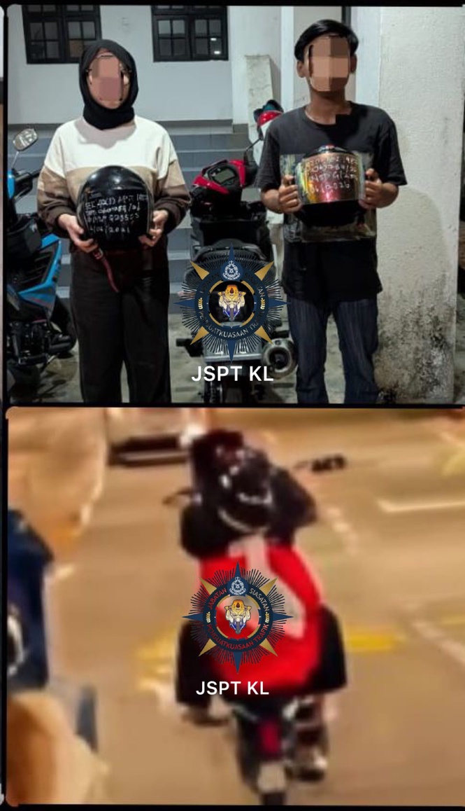 Image from: Padah Tunjuk Hebat! Polis Tahan 4 Remaja Tular, ‘Wheelie’ Sambil Bonceng Gadis