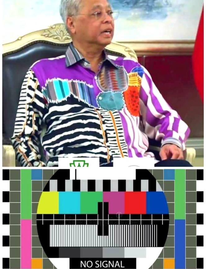 Image from: Ismail Sabri ‘Bapa Fesyen Malaysia’ PM Sporting TV Test Pattern Designer Shirt in Istanbul