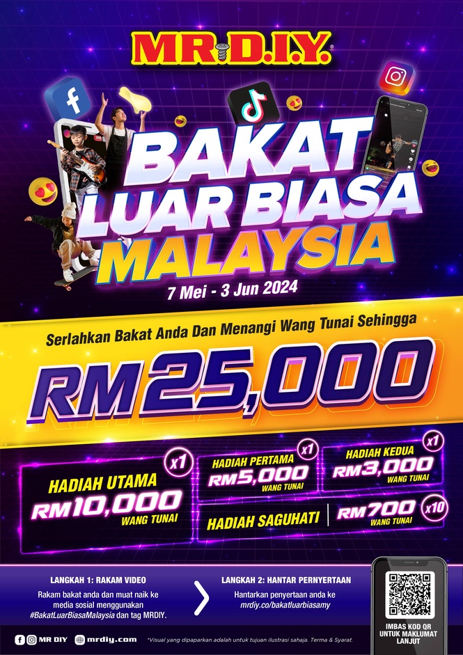 Image from: MR D.I.Y. mempelawa rakyat Malaysia sertai pertandingan ‘Bakat Luar Biasa Malaysia’