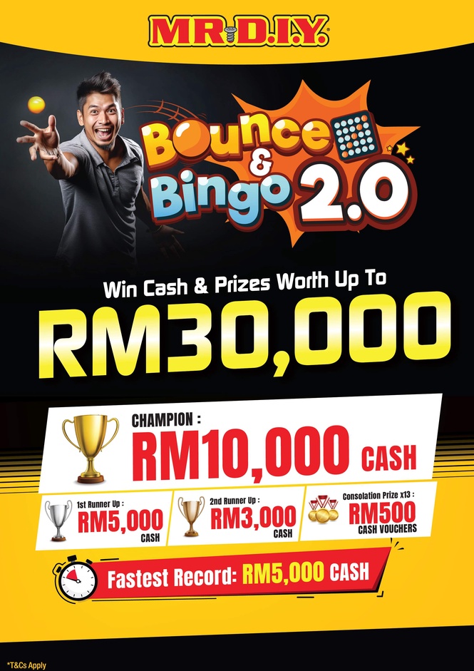 Image from: Atas permintaan ramai, kejohanan ‘Bounce & Bingo’ MR D.I.Y. kembali untuk tahun kedua