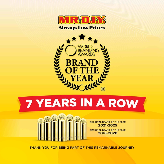 Image from: Kemenangan ketujuh berturut-turut untuk MR D.I.Y. di World Branding Awards