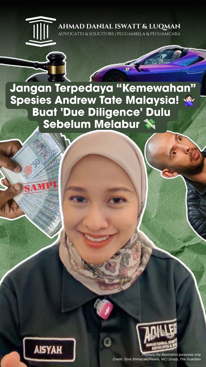 Jangan Terpedaya “Kemewahan” Spesies Andrew Tate Malaysia! 🙅🏻♀️ Buat 'Due Diligence' Dulu Sebelum Melabur 💸