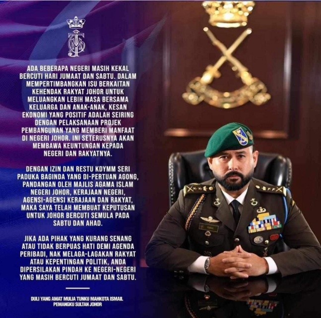 Image from: Weekend Shifts and Identity: The Price of Being Bangsa Johor