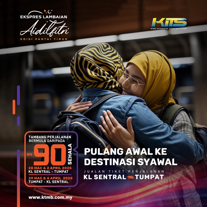 Image from: KTMB Sedia Perkhidmatan Tren Khas Ekspres Lambaian Aidilfitri Edisi Pantai Timur