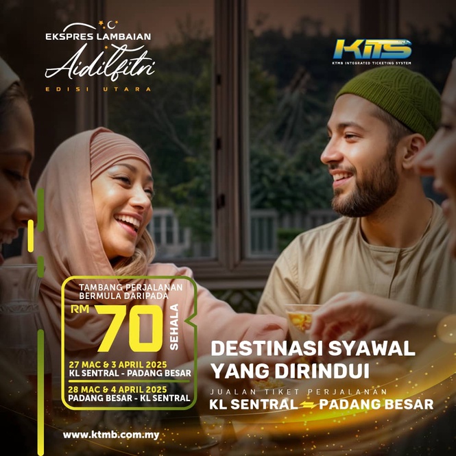Image from: KTMB Perkenal Perkhidmatan Tren Khas Ekspres Lambaian Aidilfitri Edisi Utara