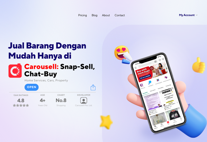 Image from: Jual barang dengan mudah hanya di Carousell!