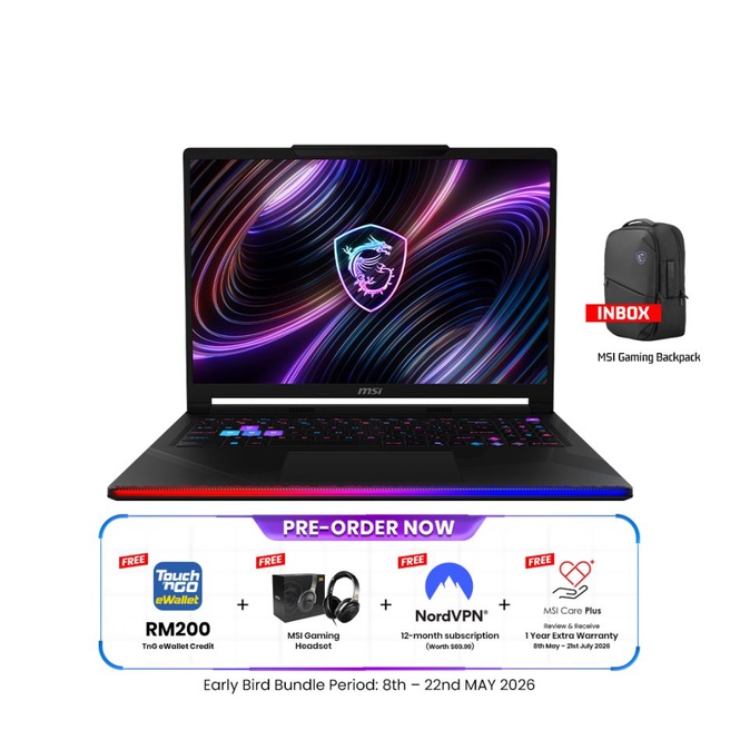 Image from: MSI Membuka Pra-tempahan Komputer Riba Gaming Siri Raider Dan Crosshair Untuk Pasaran Tempatan