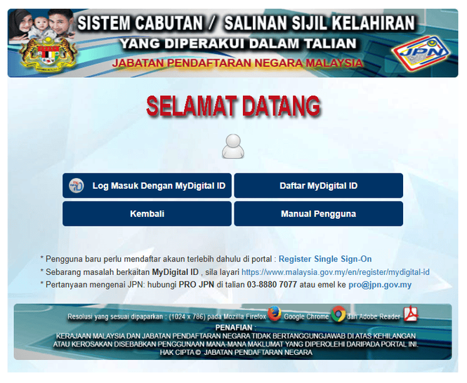 Image from: Sijil Lahir Hilang? – Rujuk Cara Mohon Semula Secara Online