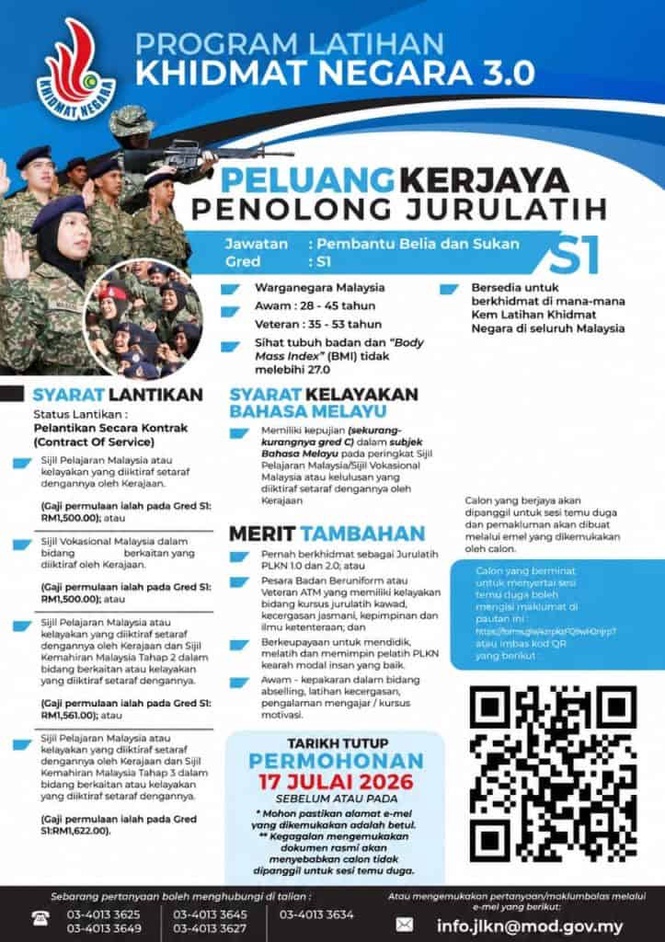 Image from: Permohonan Jawatan Penolong Jurulatih PLKN 3.0