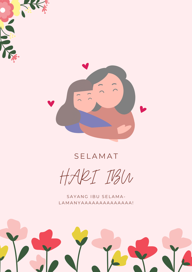 Poster Ucapan Selamat Hari Ibu dengan background menarik.