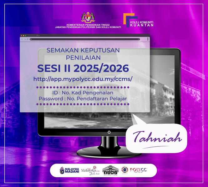 Semakan Keputusan Peperiksaan Kolej Komuniti Sesi II: 2025/2026