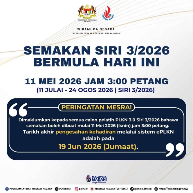 Image from: PLKN 3.0 SIRI 2/2026- Semakan PLKN (Program Latihan Khidmat Negara)
