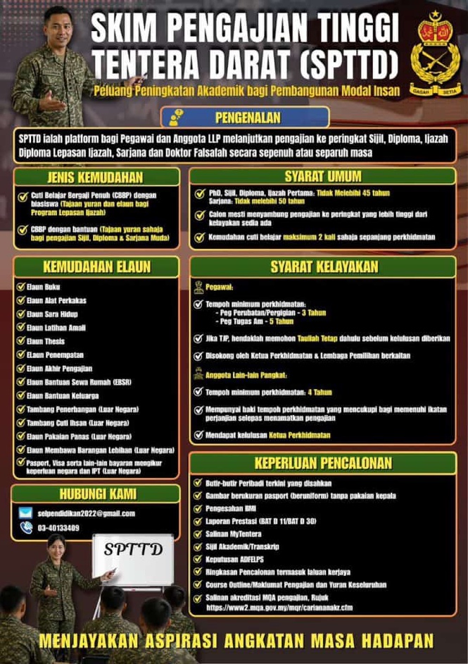 Image from: Permohonan Skim Pengajian Tinggi Tentera Darat 2027