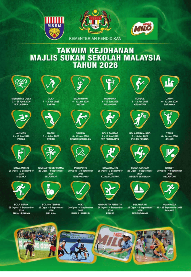 Image from: Takwim Kejohanan MSSM 2026 (Majlis Sukan Sekolah Malaysia)