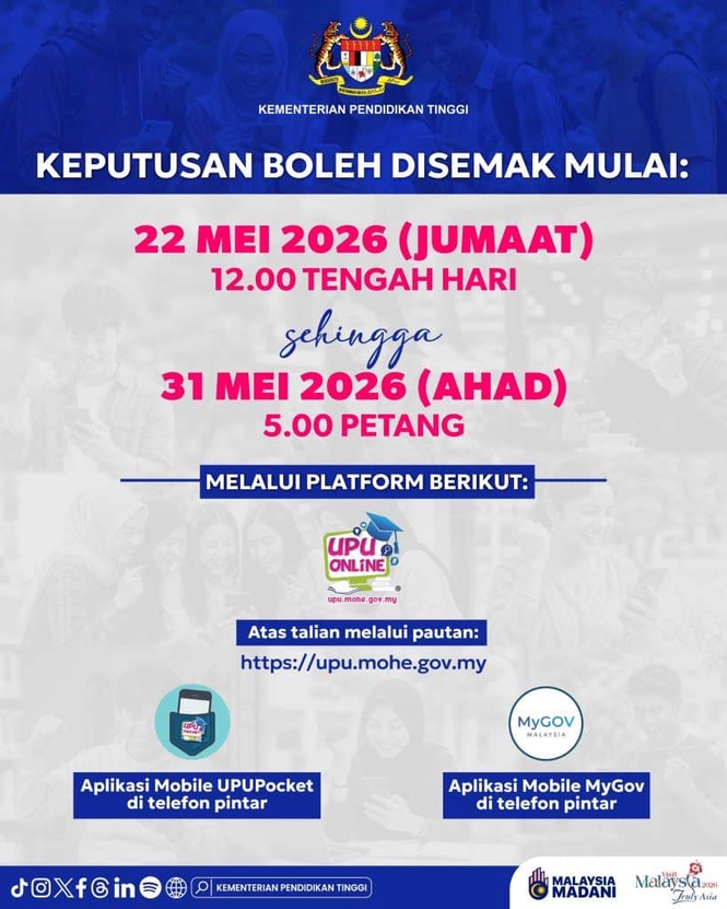 Image from: Apa Perlu Buat Bila Dapat Result UPUOnline?