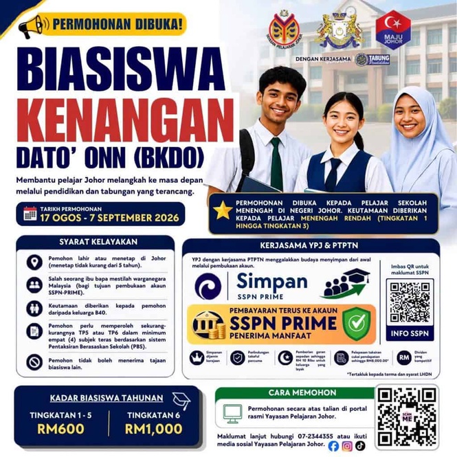 Image from: BKDO YPJ – Permohonan Biasiswa Kenangan Dato’ Onn (Sekolah Menengah)