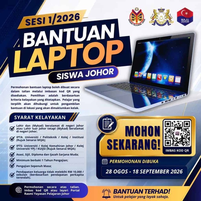 Image from: Permohonan Bantuan Laptop Siswa Johor YPJ 2026