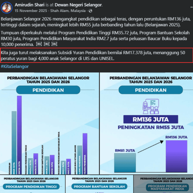Tajaan PTPTN 50% Selangor