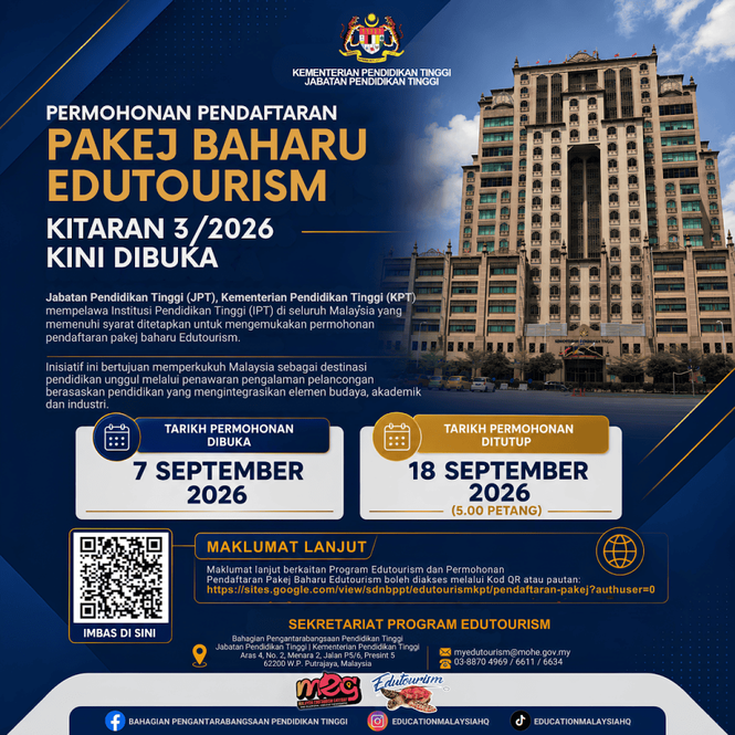 Image from: Edutourism KPT – Pendaftaran IPT Pakej Pelancongan & Pendidikan