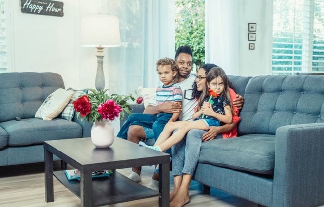 Family On Sofa