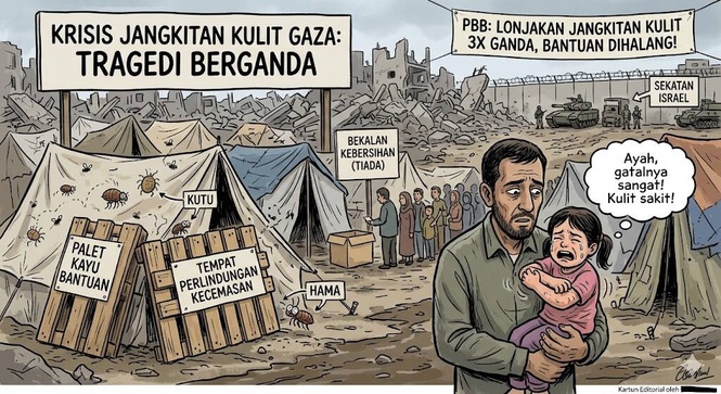 Image from: Krisis Gaza: PBB Beri Amaran Lonjakan Jangkitan Kulit Akibat Kekurangan Tempat Perlindungan