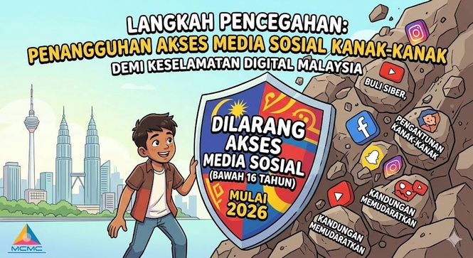 Image from: Malaysia Dijangka Gantung Akses Media Sosial Bawah 16 Tahun Hujung 2026 Demi Keselamatan Digital