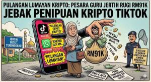 Image from: Pesara Guru Putih Mata, Rugi RM91,000 Terjerat Skim Pelaburan Kripto Palsu di TikTok