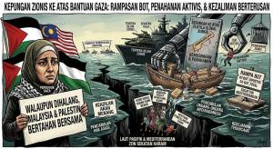 Image from: Rejim Zionis Rampas 40 Kapal Flotila Global Sumud, 300 Aktivis Ditahan