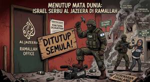 Image from: Tentera Israel Serbu Ramallah, Pejabat Al Jazeera di Tebing Barat Ditutup Semula