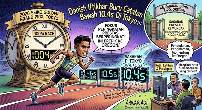 Image from: Danish Iftikhar Buru Catatan Bawah 10.4s Di Tokyo