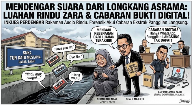 Image from: Inkues Kematian Zara Qairina: Mahkamah Perdengarkan Rakaman Audio Arwah Luah Rasa Sayang Kepada Ibu