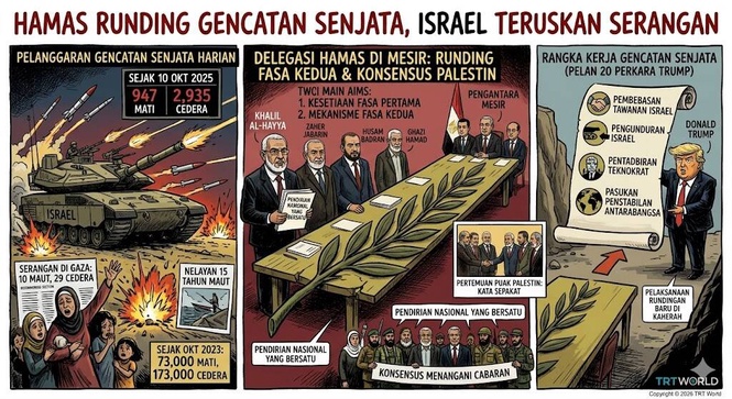 Image from: Delegasi Hamas Tiba Di Mesir, Runding Pelaksanaan Gencatan Senjata Fasa Kedua Di Gaza