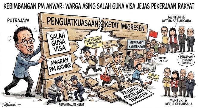 Image from: PM ANWAR BIMBANG WARGA ASING SALAH GUNA VISA, JEJAS PELUANG PEKERJAAN TEMPATAN