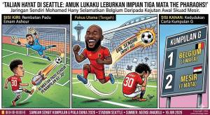 Image from: Piala Dunia 2026: Gol Sendiri Selamatkan Belgium, Ikat Mesir 1-1 Pada Aksi Pembukaan