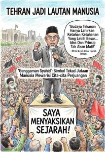 Image from: ‘Saya Menyaksikan Sejarah’: Jutaan Rakyat Iran Banjiri Tehran Iringi Jenazah Ayatollah Ali Khamenei