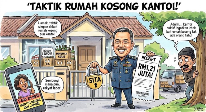Image from: Kastam Sarawak Rampas Rokok, Minuman Keras Bernilai RM1.21 Juta Di Sibu