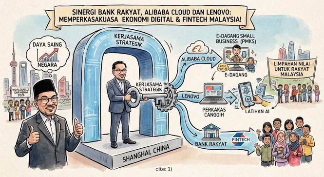 Image from: Sinergi Bank Rakyat, Alibaba Cloud dan Lenovo Buka Ruang Kerjasama Strategik — PM Anwar