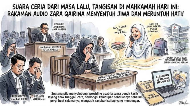 Image from: Rakaman Audio Ceria Zara Qairina Diperdengarkan Di Mahkamah Koroner