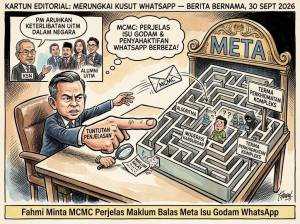 Image from: Fahmi Minta MCMC Perjelas Maklum Balas Meta Isu Godam WhatsApp