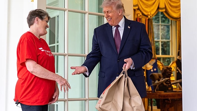 Trump uses McDonald’s Oval Office stunt to tout new US tip tax break