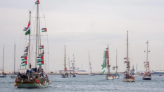 Flotilla carrying activists and aid for Palestinians in Gaza sets sail from Spain